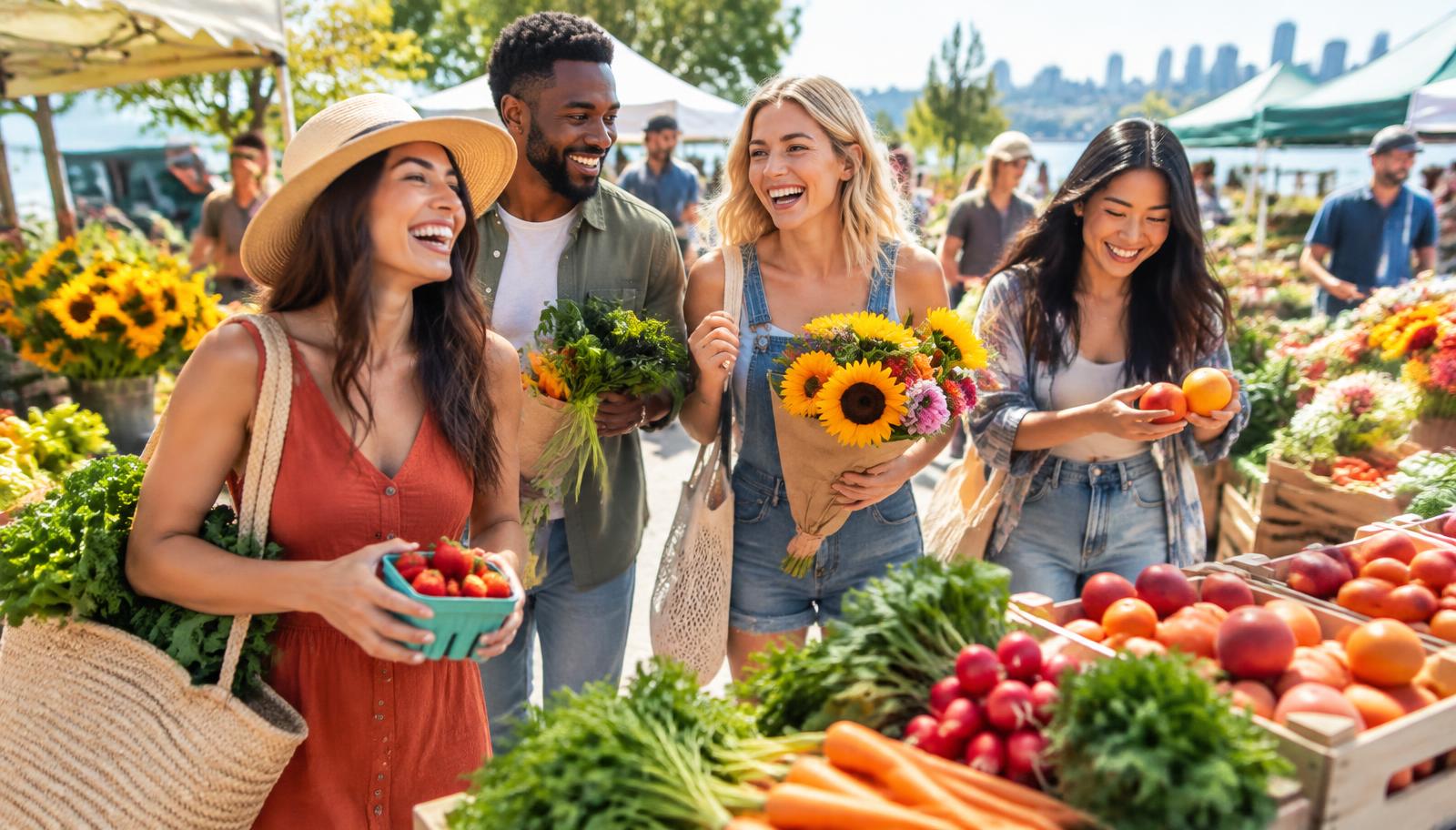 A colorful, fresh scene celebrating everyday healthy living